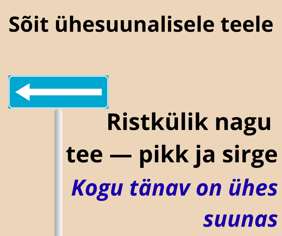 Kohustuslik sõidusuund – ringikujuline märk, üks kindel valik